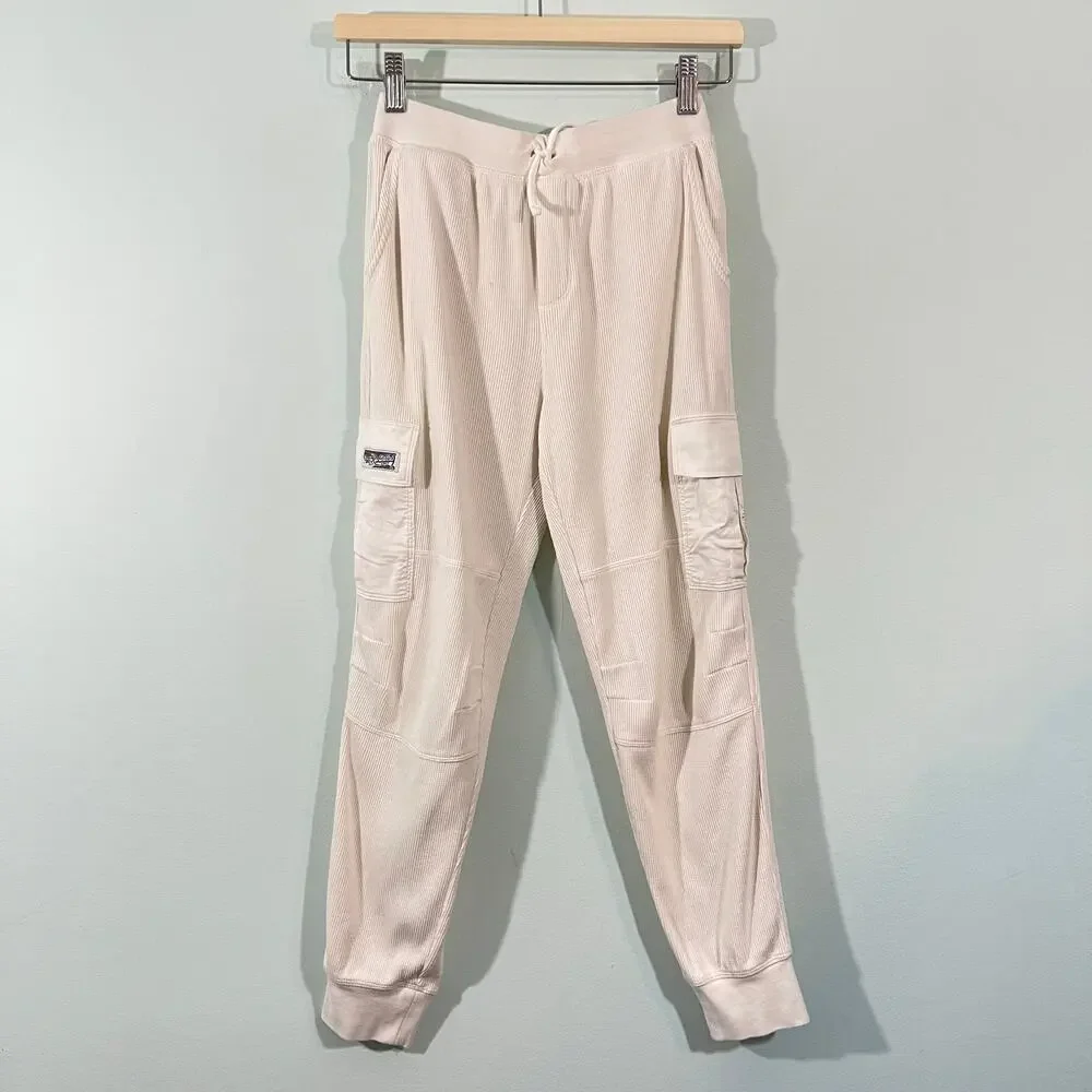 Polo Ralph Lauren Youth Biege Waffle Knit Pull On Jogger Sweatpants Size L